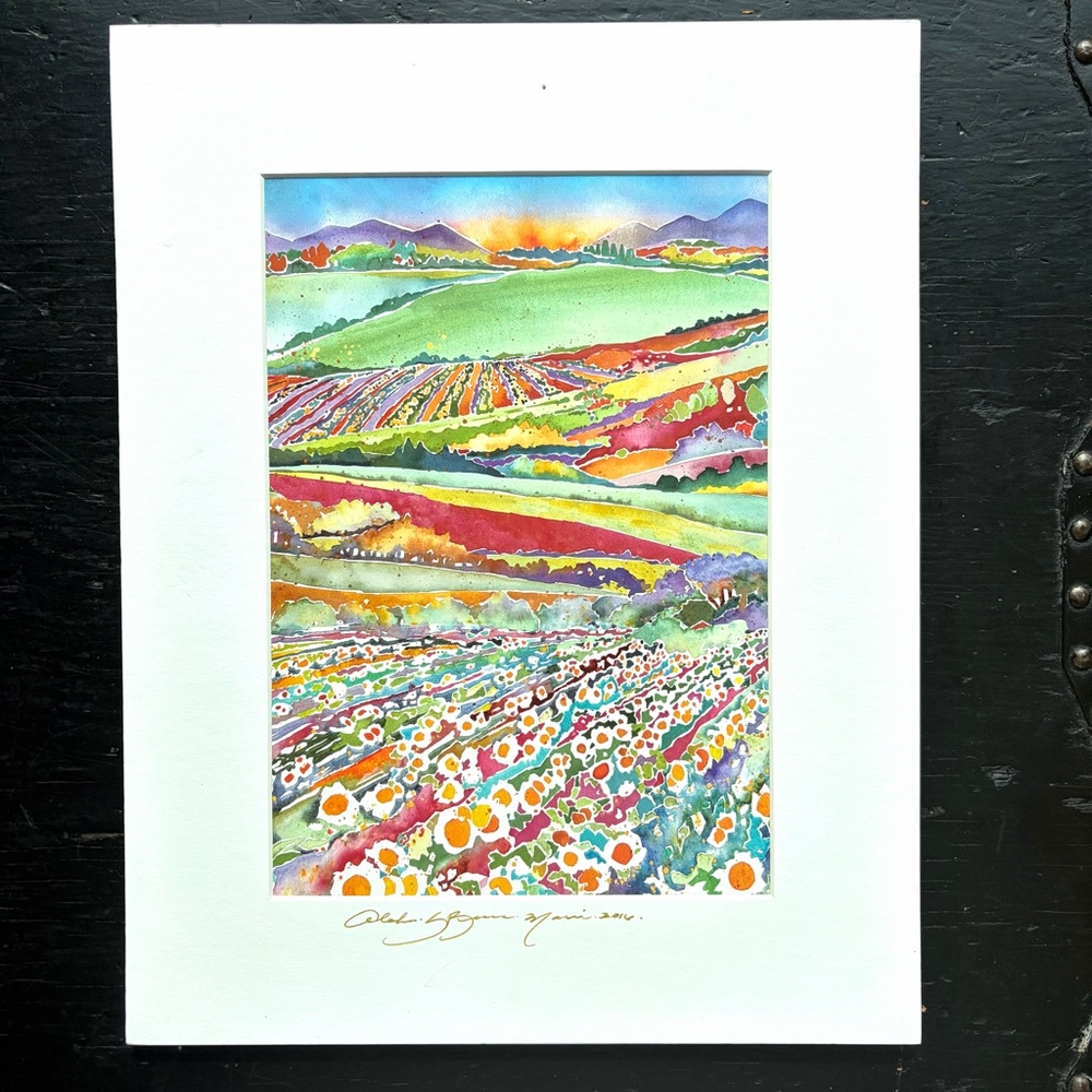 Sherri Reeve watercolor art print matted Maui